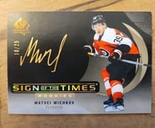 Matvei Michkov 2024-25 SP Authentic Sign of the Times Rookies card