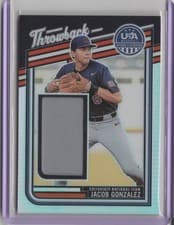 Jacob Gonzalez 2026 Panini Stars and Stripes Prizm USA Throwback Materials card