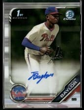 Jamari Baylor 2019 Bowman Draft Chrome Picks Autograph card