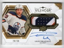 Leon Draisaitl 2020 Upper Deck The Cup 2019-20 Splendor Autograph Patch card