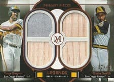 Ozzie Smith / Tony Gwynn 2024 Topps Museum Collection Dual Player Primary Pieces Quad Relics Legends card