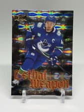 2025-26 SkyBox Metal Universe Lethal Weapon Quinn Hughes #LW-7 card