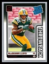 MarShawn Lloyd 2024 Donruss Rated Rookies Throwback card