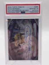 2025 Topps Tribute Calling The Shot Dual Autographs Sammy Sosa / Chris Berman #CTSDA-SBE card