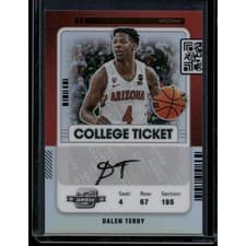 Dalen Terry 2022 Panini Chronicles Draft Picks Contenders Optic College Ticket Autograph card