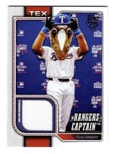 2026 Topps Mascots Relics Rangers Captain #MAS-CAP card