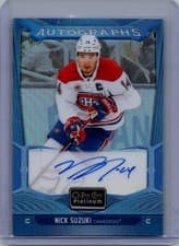Nick Suzuki 2024-25 O-Pee-Chee Platinum Blue Rainbow Autographs card