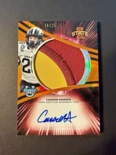 2025 Bowman University Best Prospect Jumbo Relic Autographs Refractor Carson Hansen #JRA-CH card