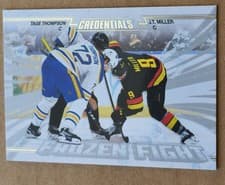 2024-25 Upper Deck Credentials Frozen Fight Tage Thompson/J.T. Miller #FF-TM card