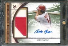 Pete Rose 2025 Topps Museum Collection Momentous Material Jumbo Patch Autographs card
