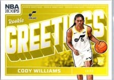 2024-25 Hoops Rookie Greetings Cody Williams #12 card
