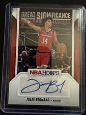 2024-25 Hoops Great SIGnificance Jules Bernard #GS-WJB card