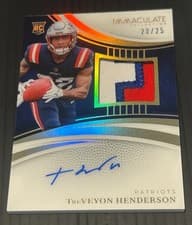 2025 Panini Immaculate Rookie Patch Autographs TreVeyon Henderson #116