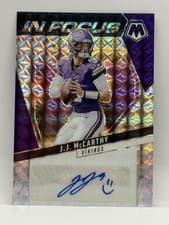 2025 Panini Mosaic In Focus Signatures J.J. McCarthy #IFS-JMY card