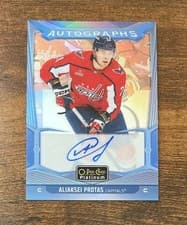 2024-25 O-Pee-Chee Platinum Blue Rainbow Autographs Aliaksei Protas #BA-AP card