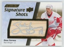 2024-25 Upper Deck Engrained Icons Signature Shots Manufactured Stick Relics Steve Yzerman #SS-SY card