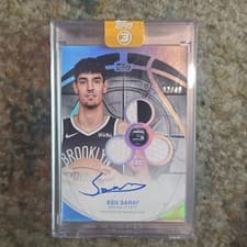 2025-26 Topps 3 Rookie 3 Patch Autographs Vertical Ben Saraf #RPV-BS card