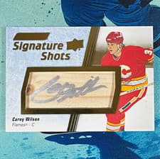 2024-25 Upper Deck Engrained Icons Signature Shots Manufactured Stick Relics Carey Wilson #SS-CW card