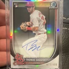 2025 Bowman Chrome Rookie Autographs Thomas Saggese #CRA-TOS card