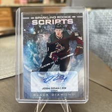 Josh Doan 2024-25 Upper Deck Black Diamond Sparkling Rookie Scripts card