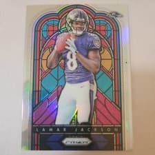 Lamar Jackson 2018 Panini Prizm Stained Glass card