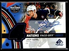 2025-26 SP Game Used 2025 4 Nations Face-Off Fabrics Jack Eichel #4N-JE card