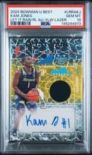 Kam Jones 2024-25 Bowman's Best University Let It Rain Relic Autographs card