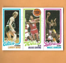 Larry Bird / Julius Erving / Magic Johnson #34 / 139 / 174 1980 Topps card