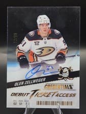2024-25 Upper Deck Credentials Acetate Debut Ticket Access Olen Zellweger #DTAA-OZ card