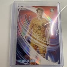 Frenkie de Jong 2024 Topps Chrome UEFA Euro Neon Nations card