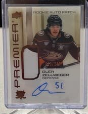 2024-25 Upper Deck Premier Acetate Auto Patch Rookies Olen Zellweger #AR-OZ card