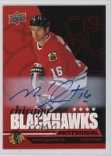 2025-26 Upper Deck Chicago Blackhawks Centennial Red Hot Autos Michel Goulet #82 card