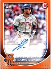 2025 Bowman Chrome Rookie Autographs Luisangel Acuña #CRA-LA card