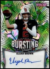 2025 Leaf Vivid Bursting With Talent Autographs Elijah Brown #TA-EB1 card