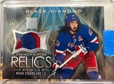 2024-25 Upper Deck Black Diamond Diamond Mine Relics Mika Zibanejad #DMR-MZ card