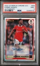 Kobbie Mainoo 2022 Topps Merlin Chrome UEFA Club Competitions Autographs card