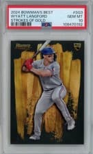 2024 Bowman's Best Strokes of Gold Wyatt Langford #SG-3 card