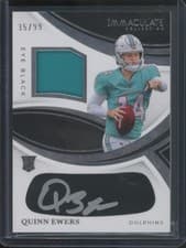 2025 Panini Immaculate Immaculate Rookie Eye Black Jersey Quinn Ewers #3 card