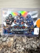 2024 Topps Chrome Cosmic Star Clusters Barry Sanders / Emmitt Smith / Walter Payton #SCL-5 card