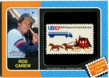 2024 Topps Heritage 1975 Us Postal Stamp Relics Rod Carew #75US-RC