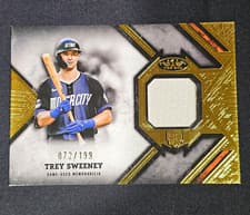 2025 Topps Tier One Rookie Relics Trey Sweeney #RR-TSW card