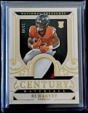 2025 Panini National Treasures Treasured Rookies RJ Harvey #13 card