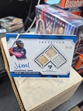 2025 Topps Inception MLB First Milestone Autograph Relics Home Run Jhonkensy Noel #ARHR-JN card