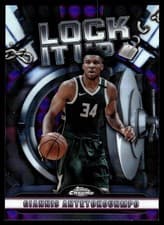 2024-25 Topps Chrome Lock It Up Giannis Antetokounmpo #LIU-5 card