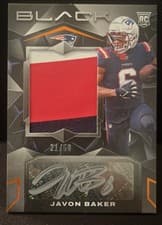 2024 Panini Black Rookie Patch Autographs Javon Baker #233 card