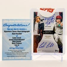 2025 Topps Signature Tunes Dual Autographs Corbin Carroll / Metro Boomin #TUNE-CB card