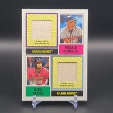 2025 Topps Heritage Dual Player MLB Collection Relics Ozzie Albies / Ronald Acuna Jr. #DPMCR-AAC card