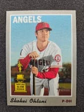 Shohei Ohtani 2019 Topps Heritage 1970 Cloth Stickers card