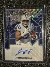 Jonathan Taylor 2020 Panini Mosaic Rookie Scripts card