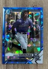Julio Carreras 2021 Bowman Draft Sapphire card